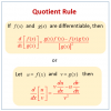 What is the quotient and product rule ?